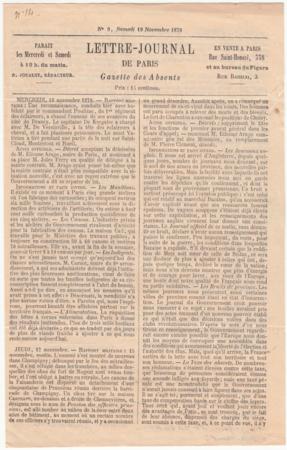 France Ballon Monte: Le "Ville d'Orleans" Superb Gazette de absents, Paris to Nantes