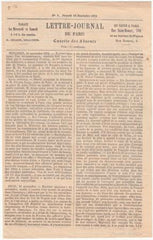 France Ballon Monte: Le "Ville d'Orleans" Superb Gazette de absents, Paris to Nantes