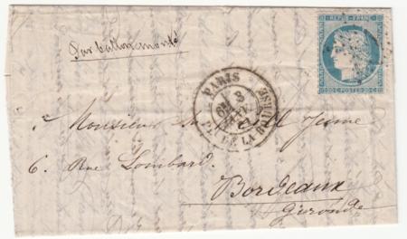 France Ballon Monte: Le "Newton" VF folded wrapper Paris to Bordeaux