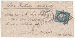 France Ballon Monte:Le "General Bourbaki" VF Paris to Dieppe