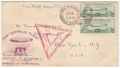 US 1933 C18 Pair on Zeppelin Chicago Flight from New York