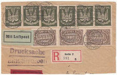 Germany 1923 Registered Airmail Front from Berlin