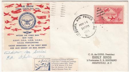 US 1954 Air Show Cover with C47 Signed by Pilot Andrew M. Surini
