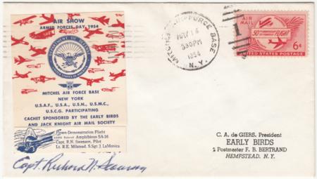 US 1954 Air Show Cover with C47 Signed by Pilot Richard N. Swenson