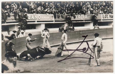 Mexico 1936 1936 B&W PPC of bullfighting, Signed by Salvador Dali
