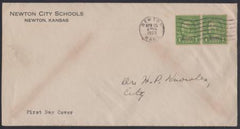 US 658 First Day Cover Newton, KS on VF Monarch Size, "Newton City Schools" C/C, cv $325