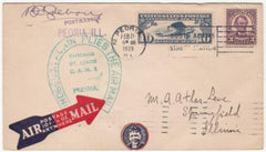 US 1928 "Lindbergh Again Flies the Airways"  with C10 Signed by PM
