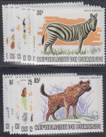 World Wildlife Fund Burundi 589a - 601a Overprint VF - XF NH cv $1,000