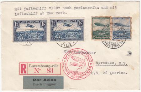 Luxembourg / Germany 1936 Hindenburg 1st North America Flight