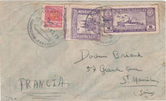 Paraguay 1937 (Feb 17) Early Airmail Commercial Cover to France