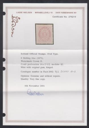 Iceland O2 VF LH Nielsen Cert cv $650