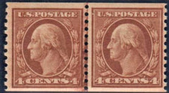 US 495 Washington / Franklin F - VF Mint NH Line Pair - Pristine cv $160