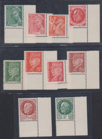 WWII Propaganda Stamps Mi 36a-43a,45a-46a, VF NH - Pieles BPP Certificate cv $1,525