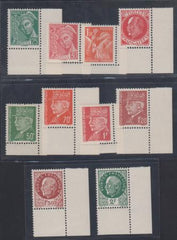 WWII Propaganda Stamps Mi 36a-43a,45a-46a, VF NH - Pieles BPP Certificate cv $1,525