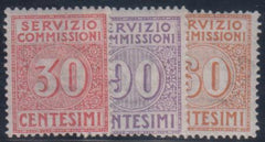 Italy "Service Commissions" Sas. 1 - 3 Fine Mint Hinged cv £220