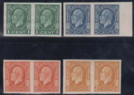 Canada 195c, 198 - 200c VF Mint LH/H Imperf Horziontal Pairs - cv $960