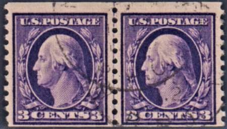 US 445 Washington / Franklin F+ Used Line Pair New PFC Light Town Cancel cv $2,750