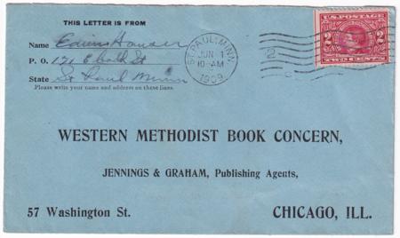 US 1909 370 FDC from St. Paul on blue  Cover, with Certificate