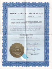 US 1909 370 FDC from St. Paul on blue  Cover, with Certificate