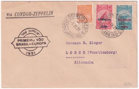 Brazil 1931 1st South American Flight Cover with both Zepp. Ovpt. Stamps