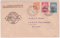 Brazil 1931 1st South American Flight Cover with both Zepp. Ovpt. Stamps