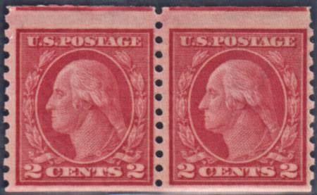 US 454 Washington / Franklin F - VF Mint NH Pair - Extremely Tall mm cv $360