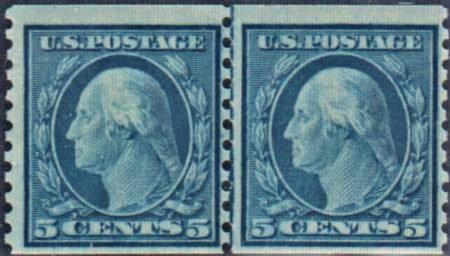 US 496 Washington / Franklin F - VF Mint NH Line Pair cv $65