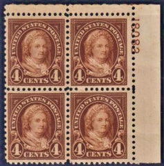 US 636 VF - XF Mint NH Pristine, Exceptionally Well-Centered plate Block