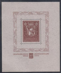 Liechtenstein 115 VF - XF NH Vaduz Souvenir Sheet - Key Item of Country cv $2,250