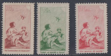 Switzerland PJ1-3 XF Mint LH cv $780