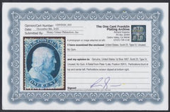 US 23 Early Classics Ave - F Mint Short Perfs - Unused, No Gum, Type IV, Position 35R1L New Cert, cv $4,250