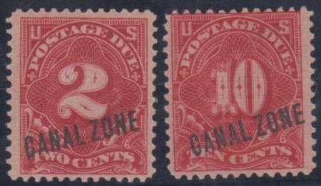 US Possessions - Canal Zone J2 - J3 Possessions F - VF Mint No Gum cv $1,150