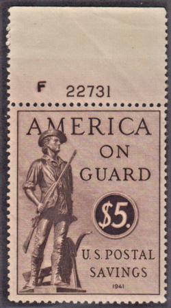 US PS15 Savings Stamp VF NH Top Plate # Single