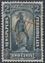 US PR9 Newspaper XF Used Pen Stroke Cancel cv $140
