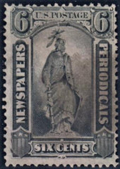 US PR12 Newspaper Fine Used Black Brush Cancel, Short Perf cv $125