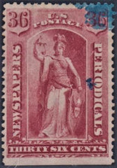 US PR18 Newspaper VF Used Blue Brush Cancel SE Bottom cv $300