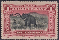 Belgian Congo 25 VF Unused H Carmine, Key Value cv $425