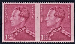 Belgium 294 VF NH Horizontal Imperf Pairs Lilac Rose