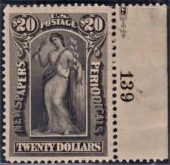 US PR123 Newspaper XF H Plate # Single - Hige Remnant