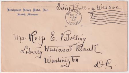 US 1934  Free Frank Cover Signed By Edith Bolling Wilson