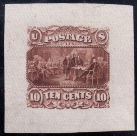 US 116E2a Essay Unused Die Proof on India 32mmx32mm cv $4,250