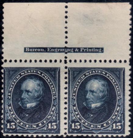 US 274 Bureau and Regular Issues Unused NH Top Imprint Pair Stamps cv $1,200