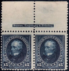 US 274 Bureau and Regular Issues Unused NH Top Imprint Pair Stamps cv $1,200