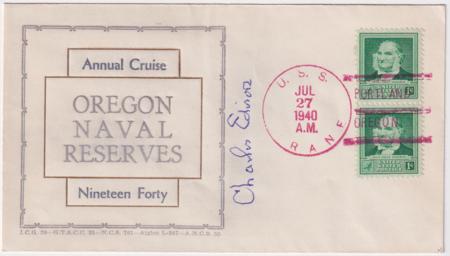 US 874 Autographed  Cover, Charles Edison Sec. of Navy