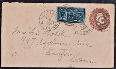US E1 1887 on U288 F - VF Clean, Fresh Cover cv $375
