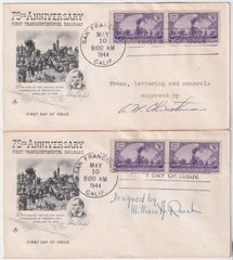 US 922 Set of 2 Matched Autographed FDC's, Signed by Designer and Engraver