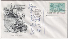 US 984 Autographed FDC Signed by William McCready, Mayor of Annapolis