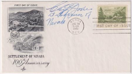 US 999 Autographed FDC Signed by Clifford A. Jones, Lt. Gov. of Nevada