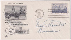 US 1001 Autographed FDC Signed by Daniel Thornton, Gov. of Colorado