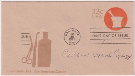 US U574 Autographed FDC, Signed byAlbert Szent-Györgyi, Nobel Prize
